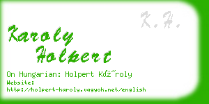 karoly holpert business card